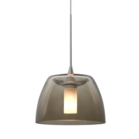 Besa Lighting Spur Cord Pendant, Smoke, Satin Nickel, 1x5W LED 1XT-SPURSM-LED-SN